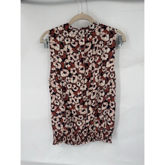 Evereve Floral Blouse Women Large Pink Half Button Prairie Bohemian Cottagecore - Picture 2 of 8